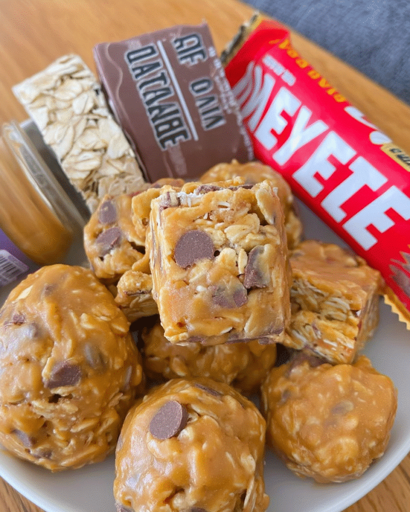 after school snacks with oats and peanut butter