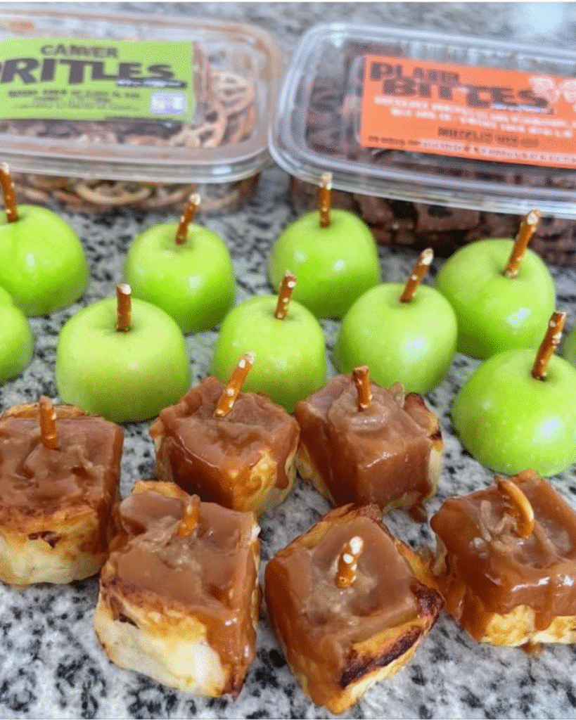 Ingredients for caramel apple bites fall snacks