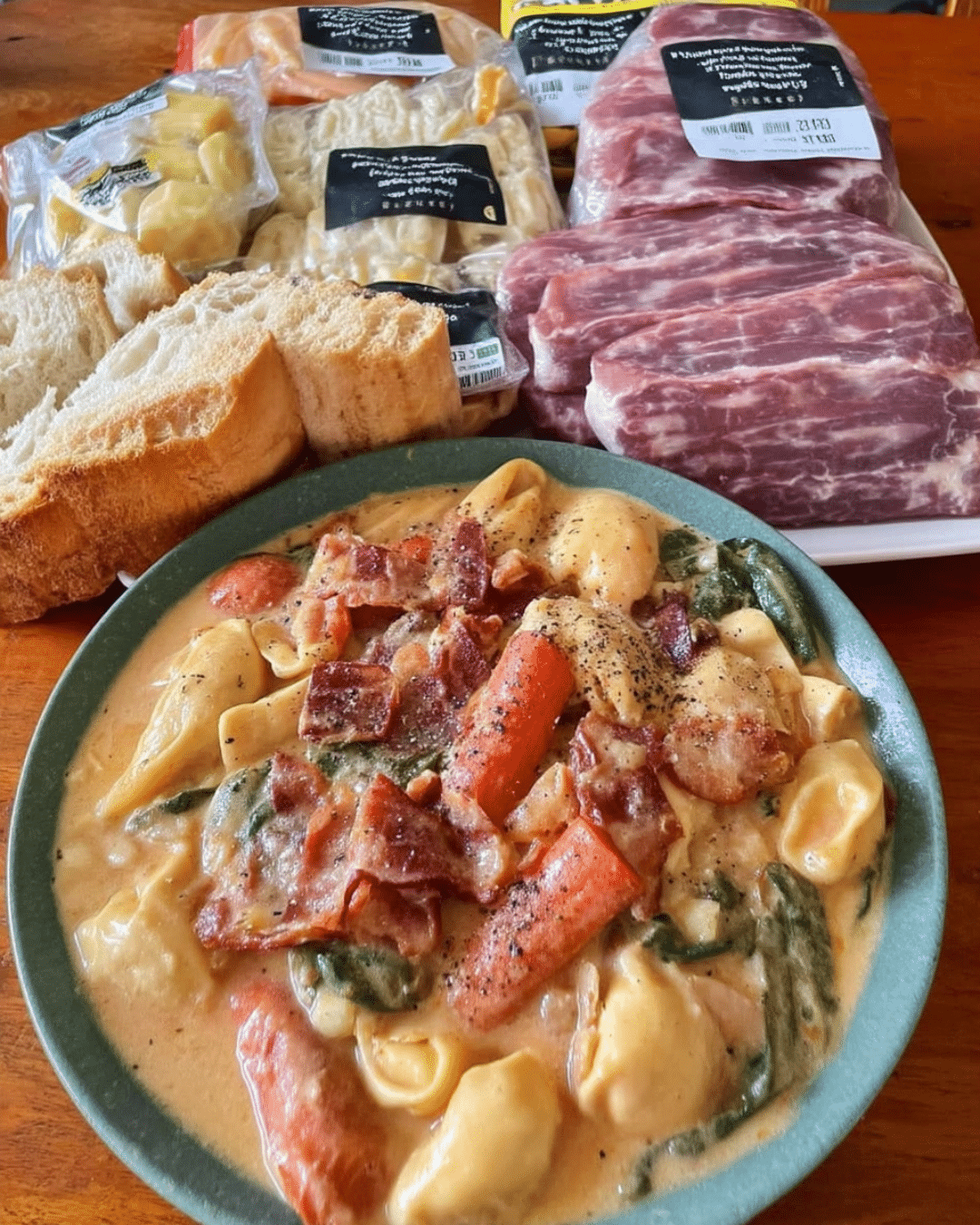 Dutch oven of simmering fall vegetable soup