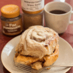 pumpkin cinnamon rolls with cream cheese frosting