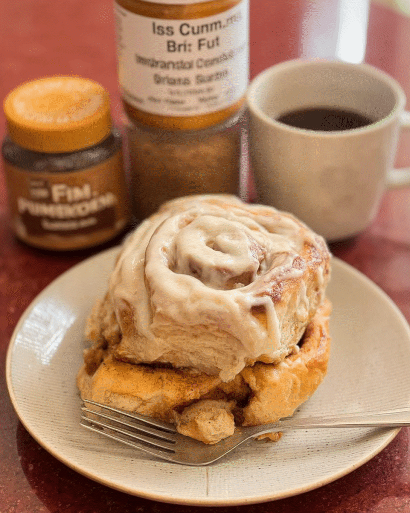 pumpkin cinnamon rolls with cream cheese frosting