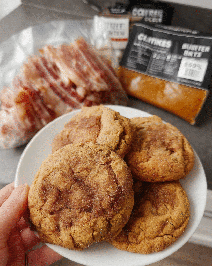 Pumpkin cookies dipped in white chocolate and topped with cinnamon