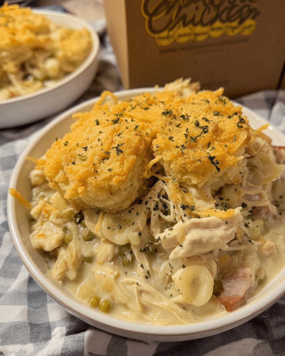 Chicken breast crockpot recipe with creamy gravy and biscuits