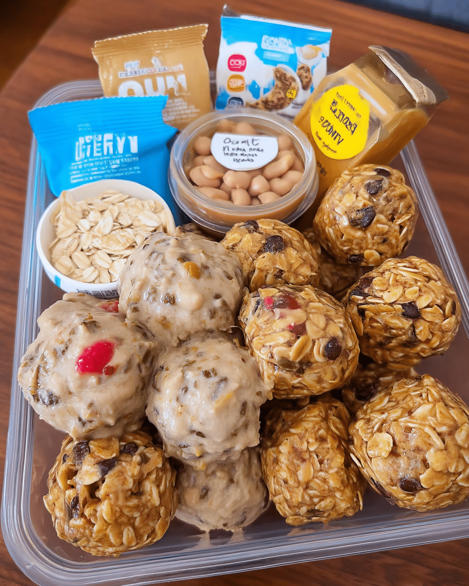 Chocolate chip oat balls with chia on baking tray