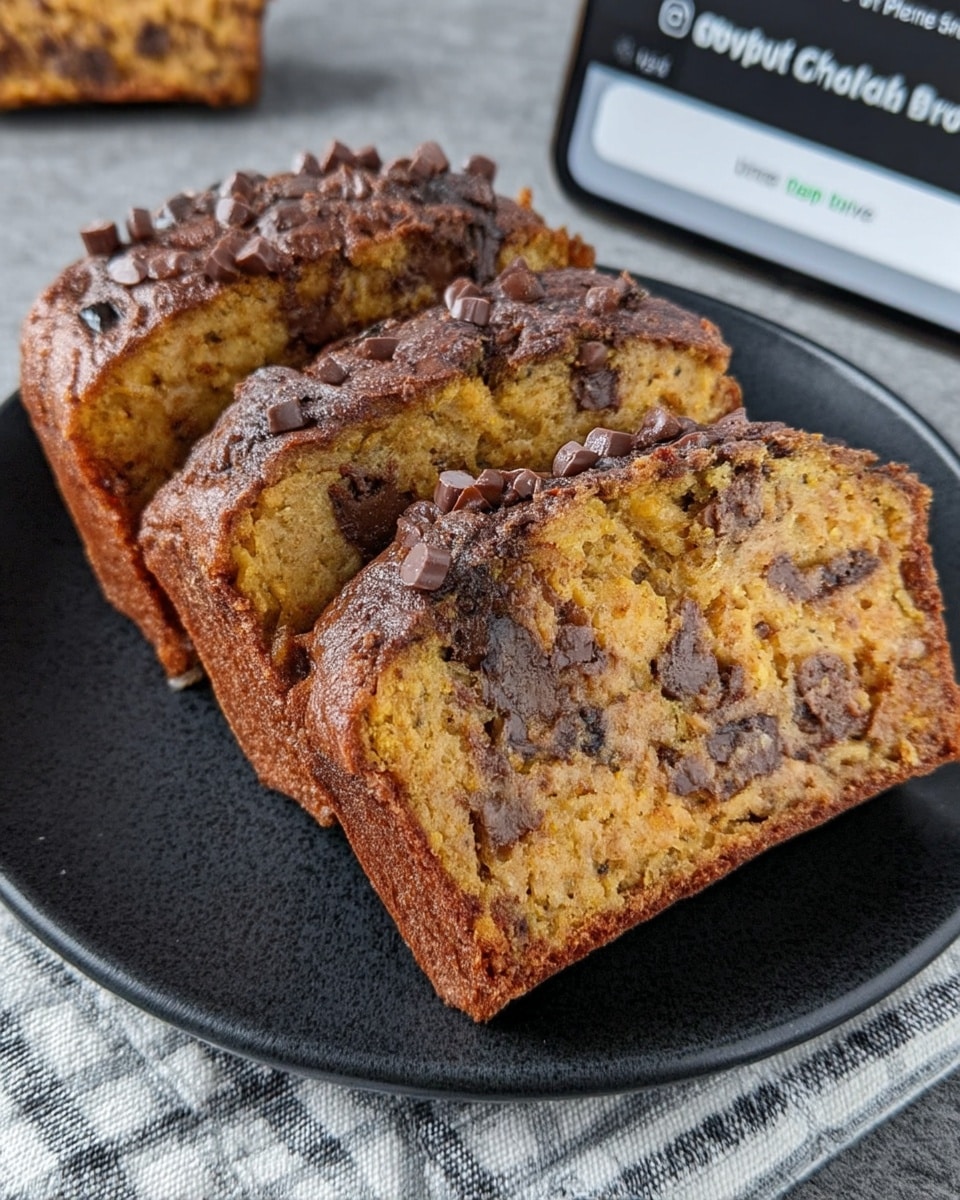 Chocolate chip pumpkin bread recipe swirl close-up