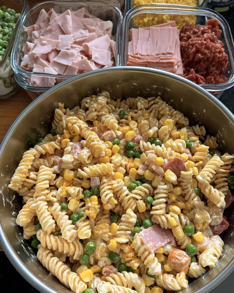 Cold lunch ideas for kids with pasta, peas, and cheese
