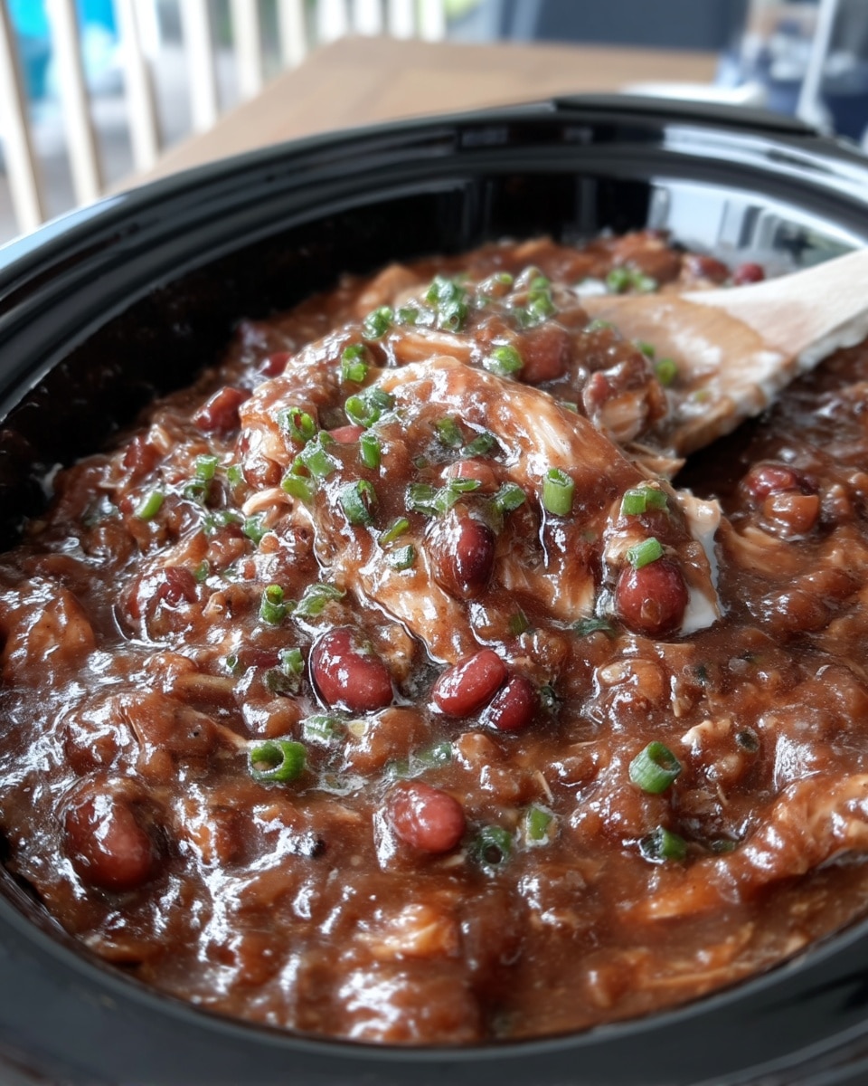 Crockpot dishes garnished with green onions