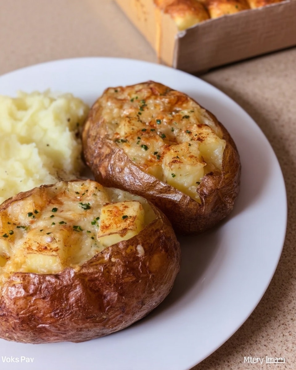 Crockpot side dishes featuring foil-wrapped baked potato