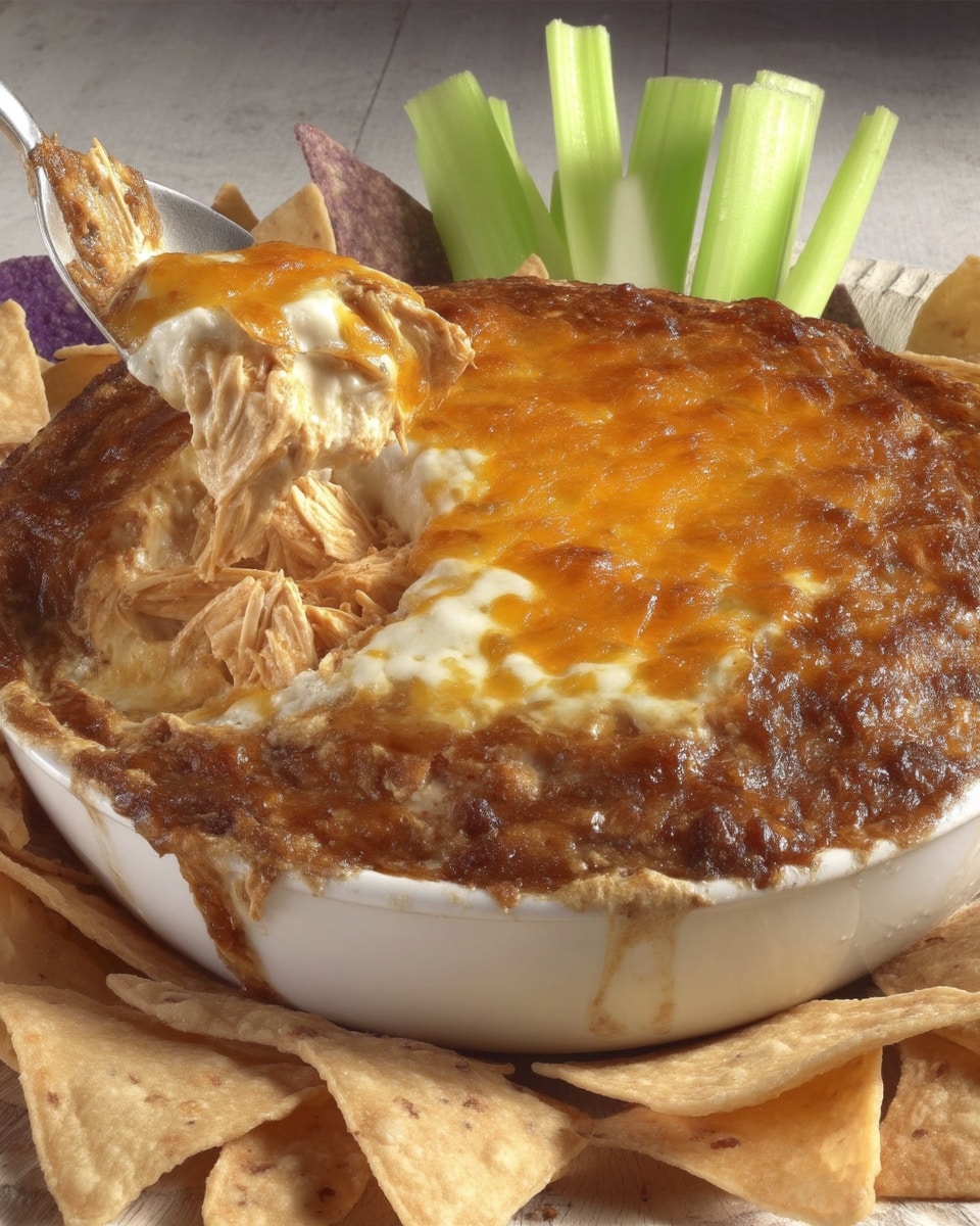 Easy tailgate food spread with buffalo chicken dip centerpiece