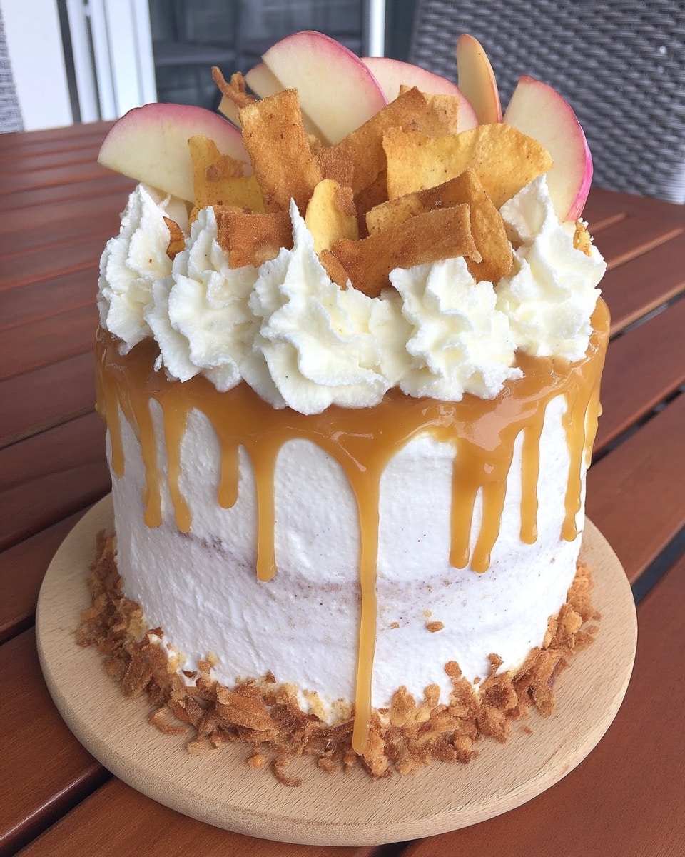 rustic fall cake decorated with crushed walnuts