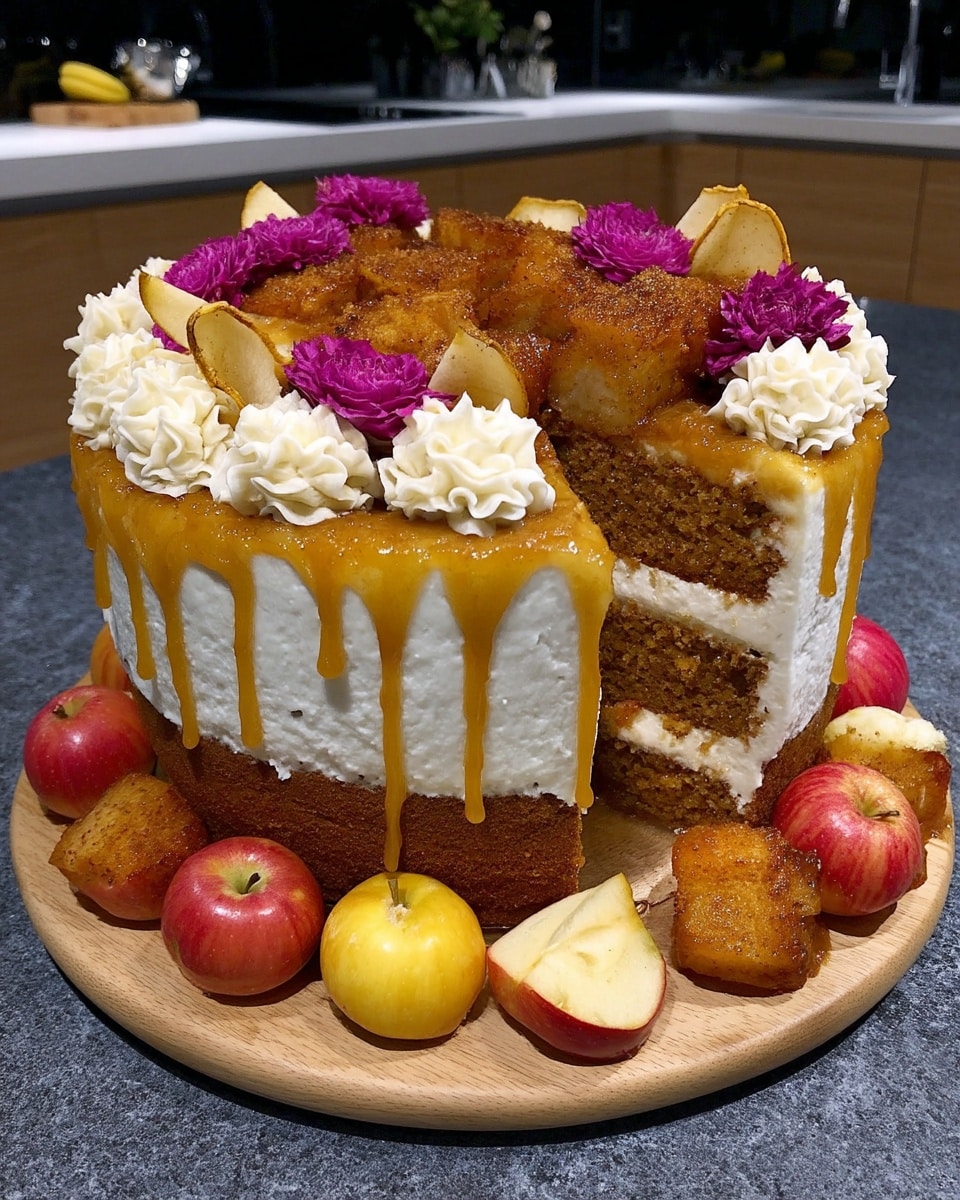 fall cake centerpiece for holiday dessert table