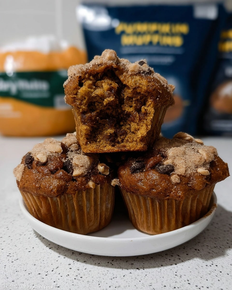 Muffin batter in bowls with fall spices and pumpkin
