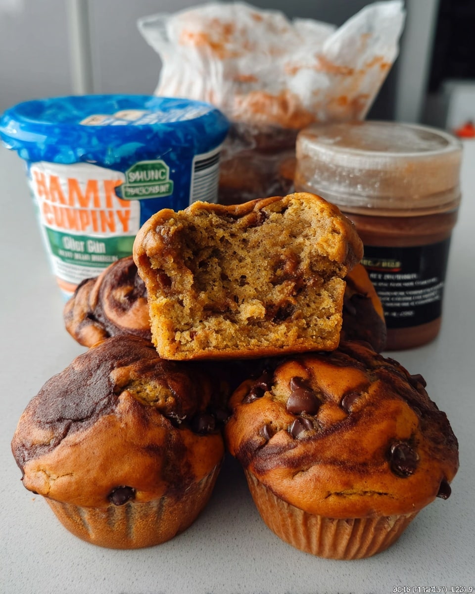 Pumpkin muffins with cup of chai and cinnamon sticks