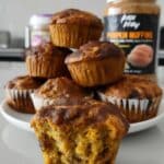 fall cooking Easy pumpkin muffins fresh from oven with golden tops