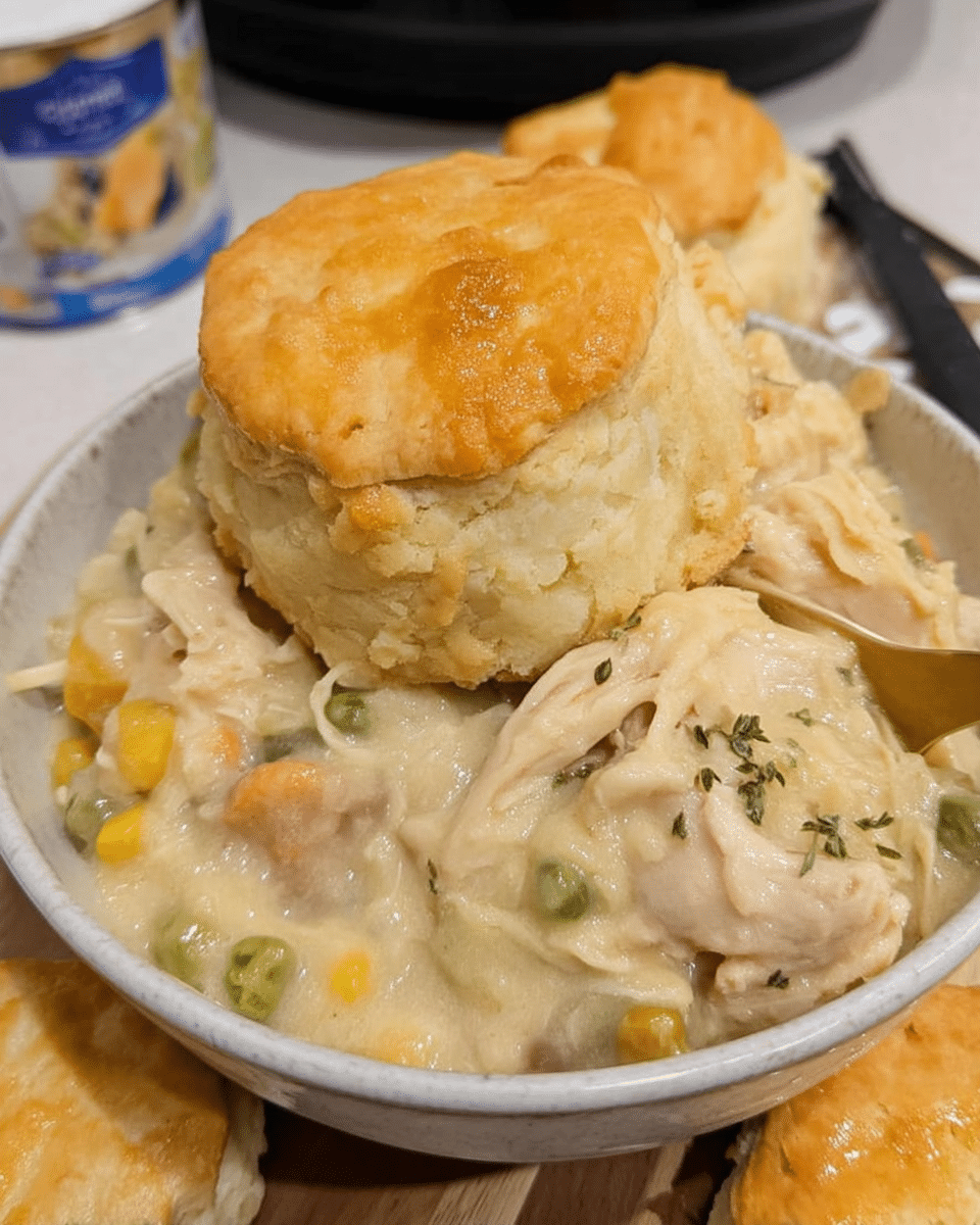 Family style fall dinner recipes with homemade chicken and biscuits