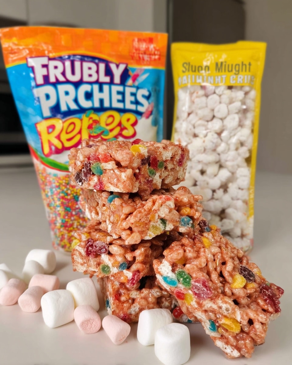 Close-up of fruity cereal marshmallow school birthday treats