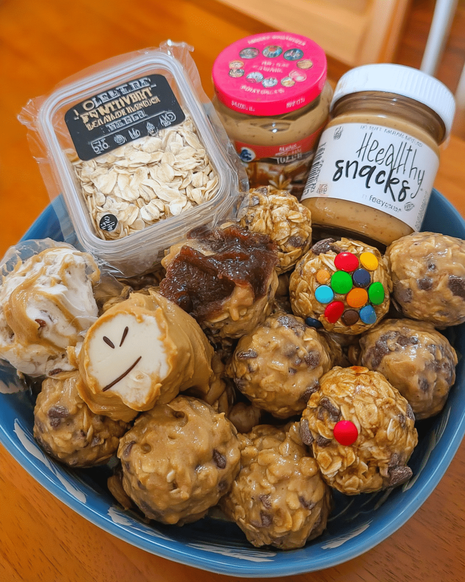 Healthy school snacks energy balls on parchment paper