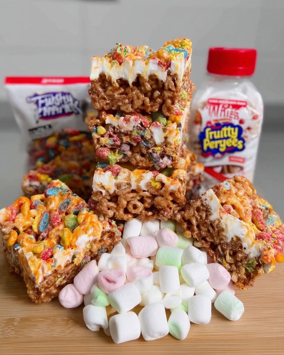 Marshmallow cereal bars cut into squares for school birthday treats