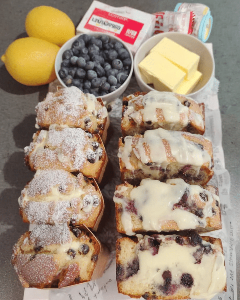 Mini loaf pan recipes Christmas blueberry lemon loaves on rack