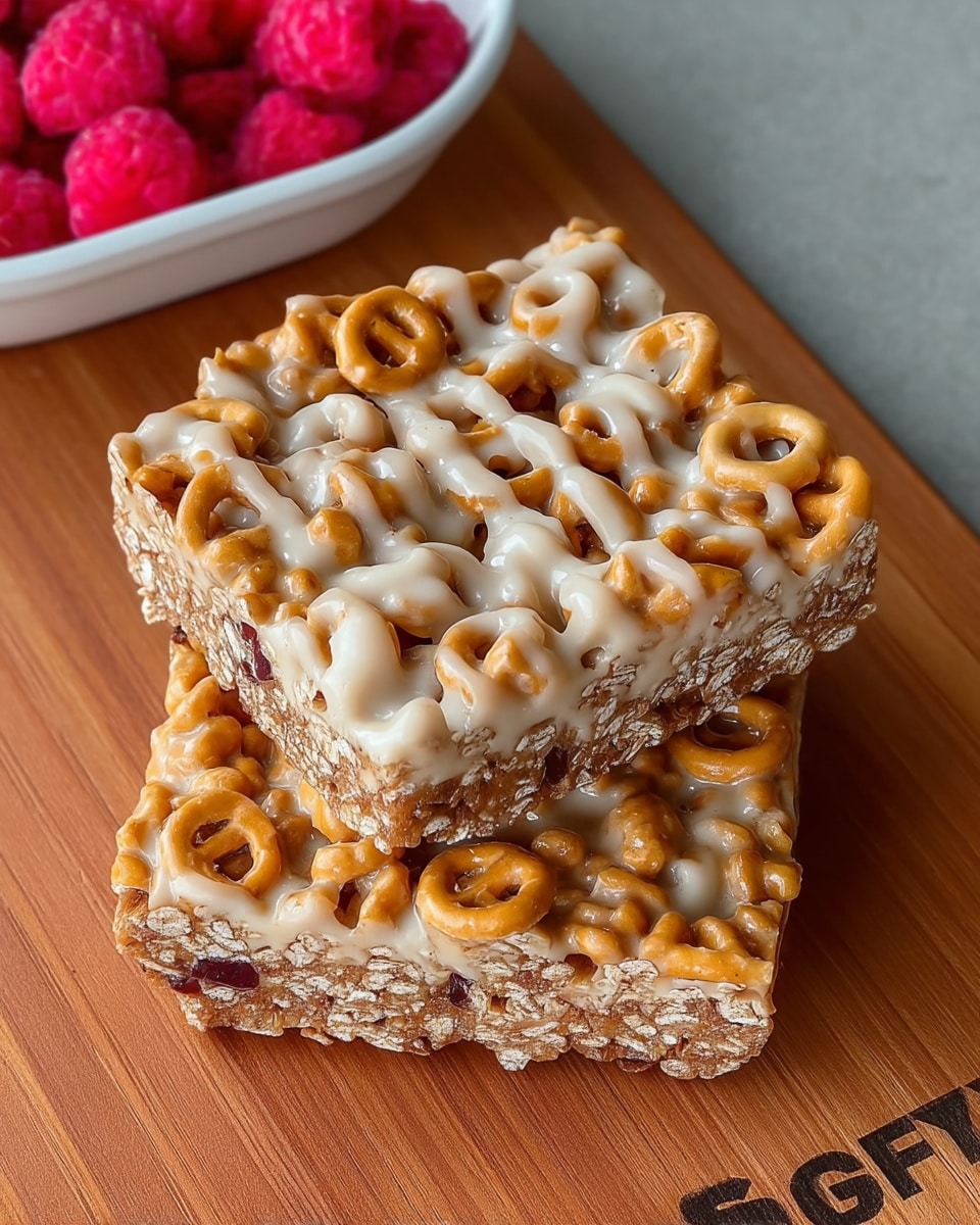 Cereal bar with peanut butter sliced for lunchbox