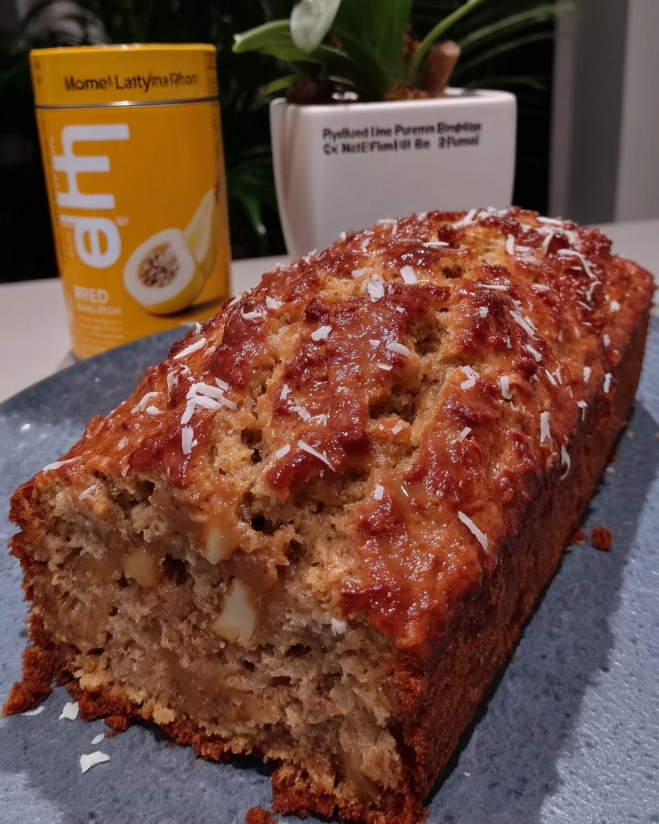 Pumpkin bread slice with butter and honey drizzle