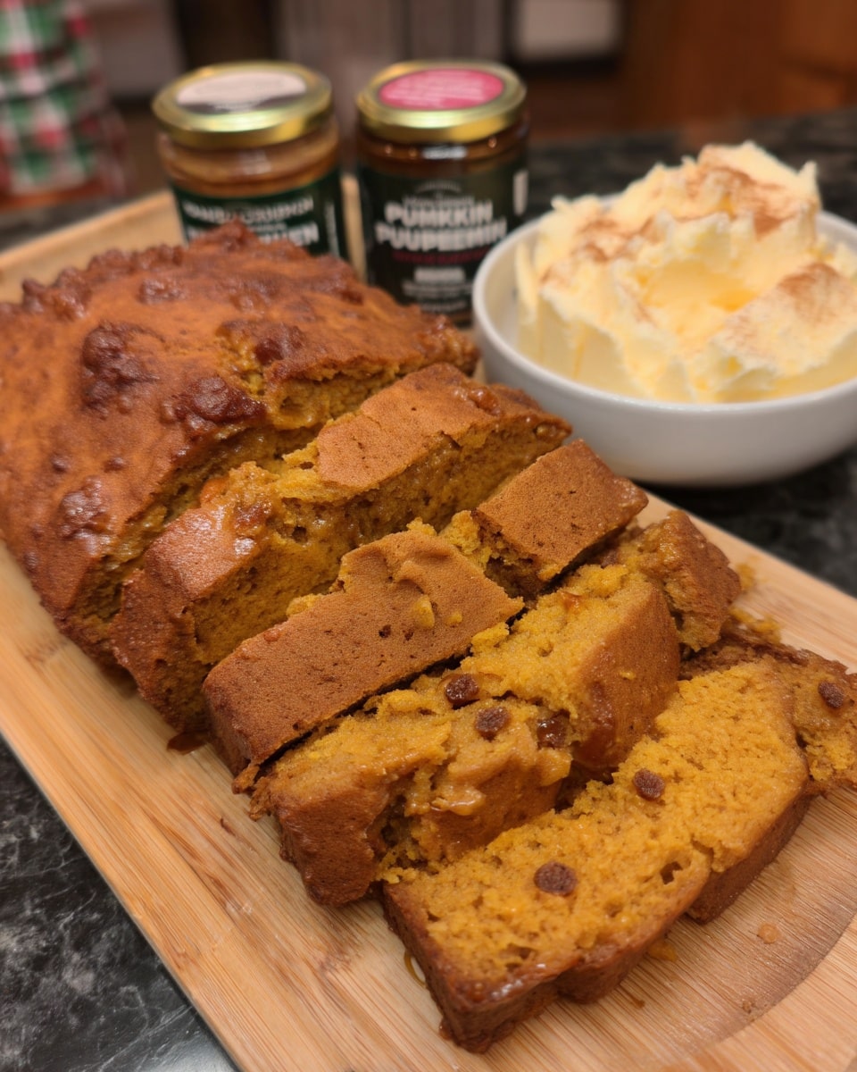 Mini pumpkin bread loaves wrapped for gifting