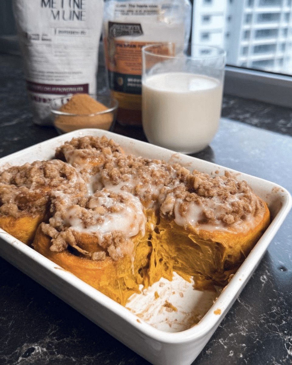 table with pumpkin cinnamon rolls easy and fall decor