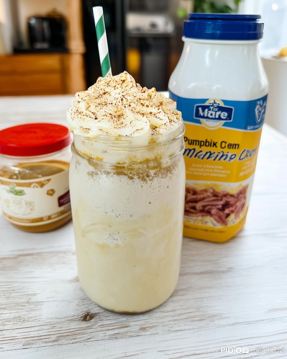 Pumpkin cold foam over iced cold brew with nutmeg dusting