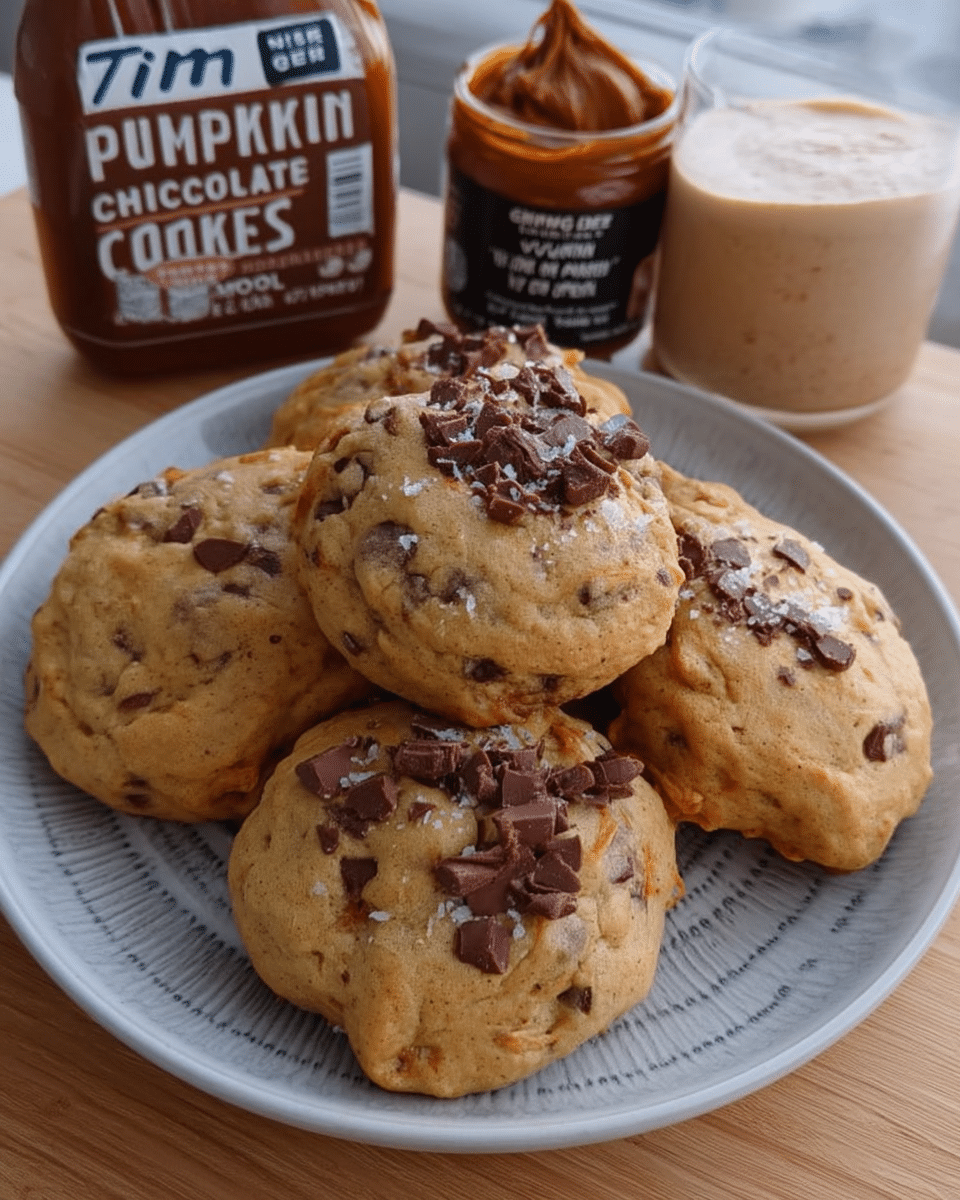 Stack of pumpkin cookies with a bite taken out