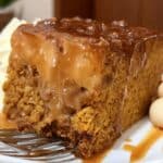 Pumpkin Dump Cake recipe from Live Laugh Rowe! Easy fall dessert with pumpkin, yellow cake mix, and pecans. Perfect for Thanksgiving or any autumn gathering. #pumpkindumpcake #fallbaking #easyrecipe #dessert #pumpkinrecipes