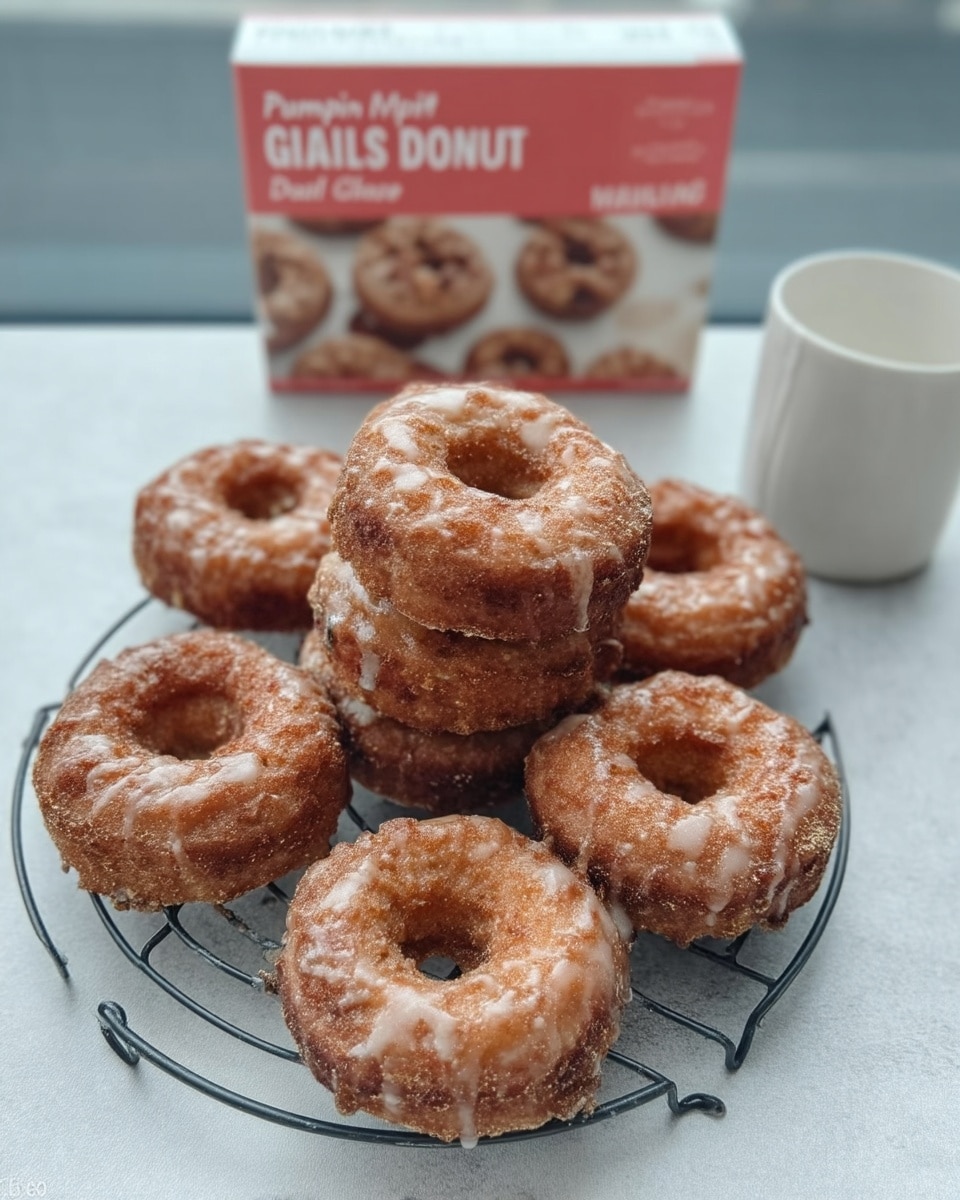 Pumpkin Donuts Baked with maple glaze on wire rack