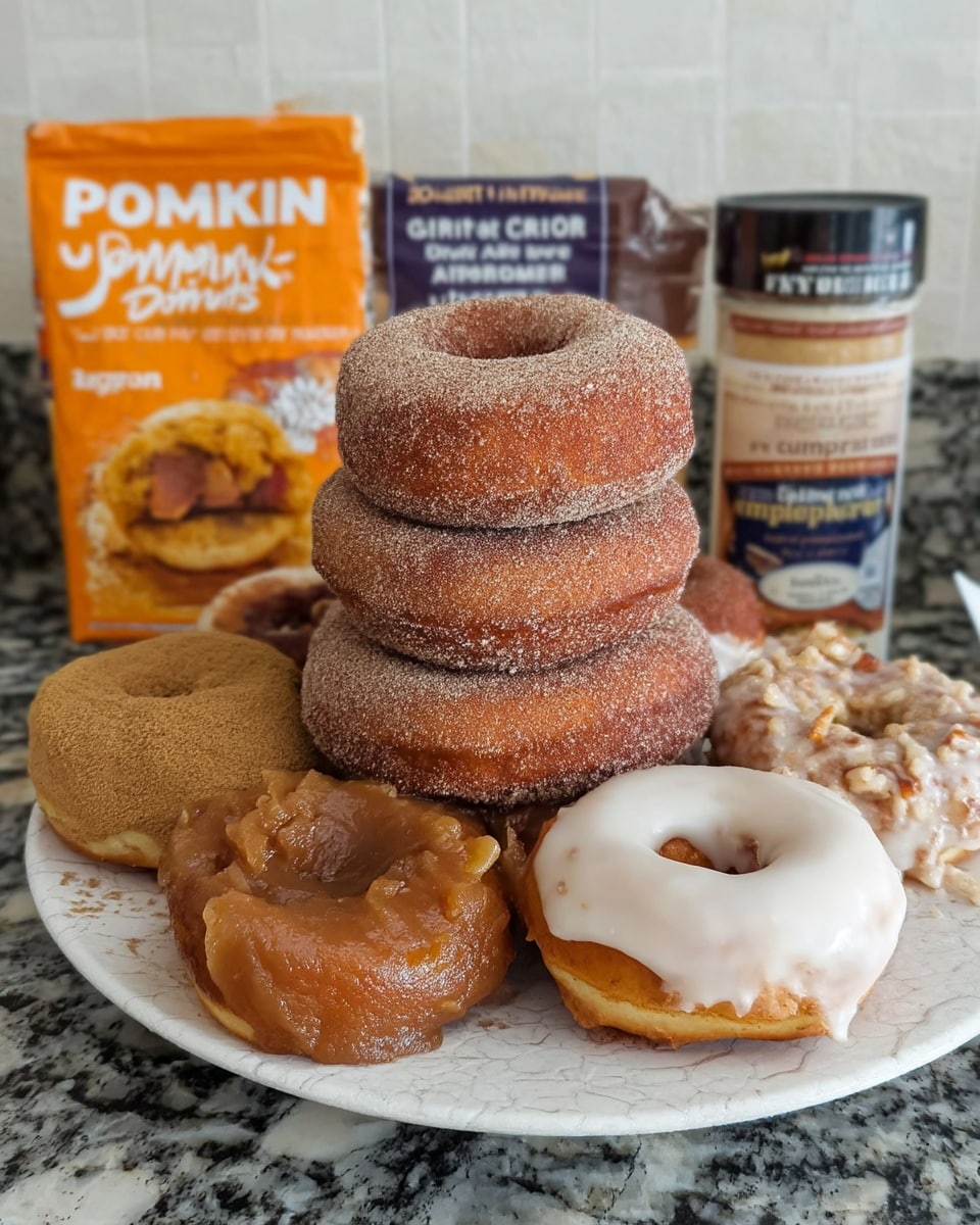 Pumpkin donut batter being piped into a donut maker