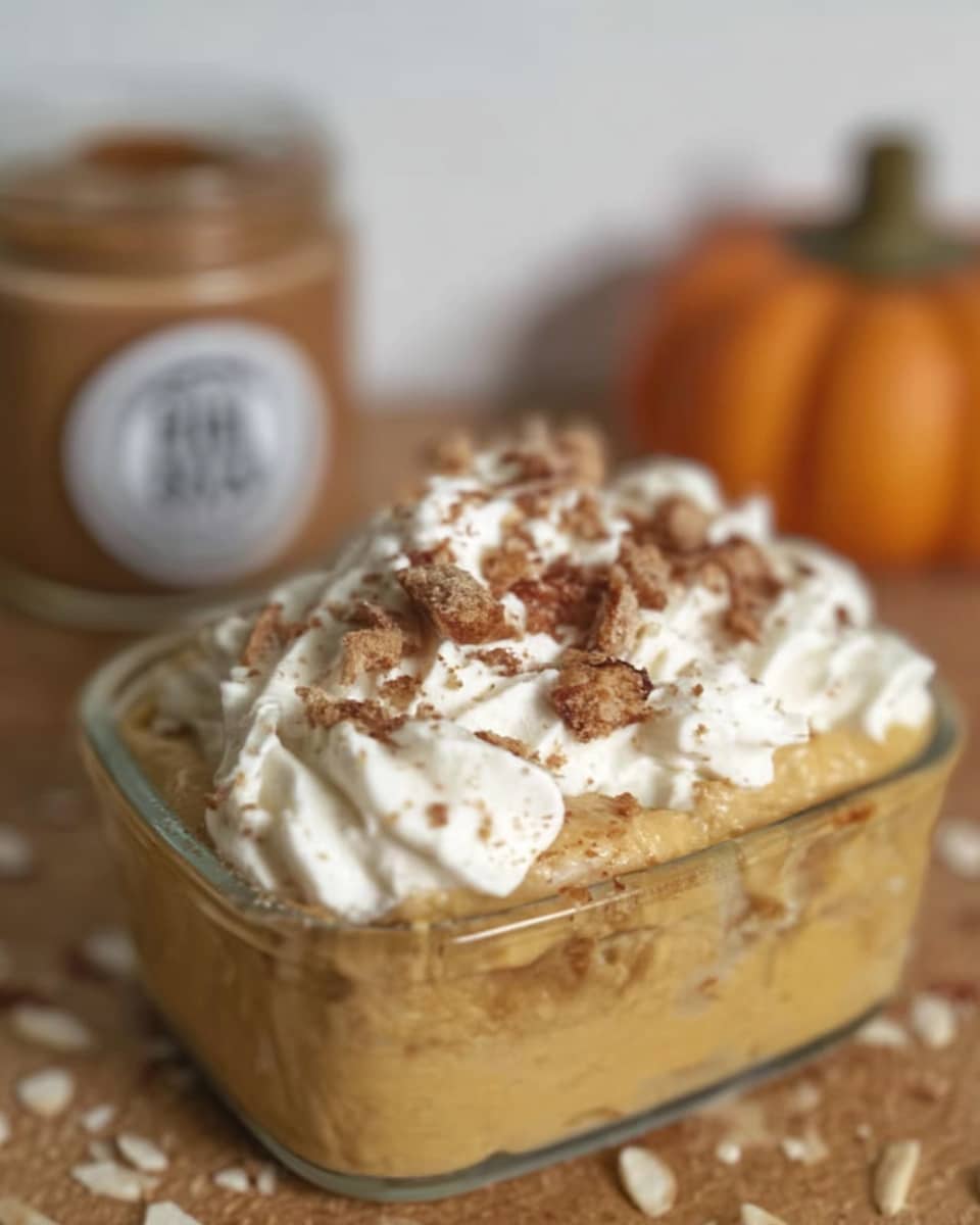 Pumpkin fluff dip with apples and graham crackers