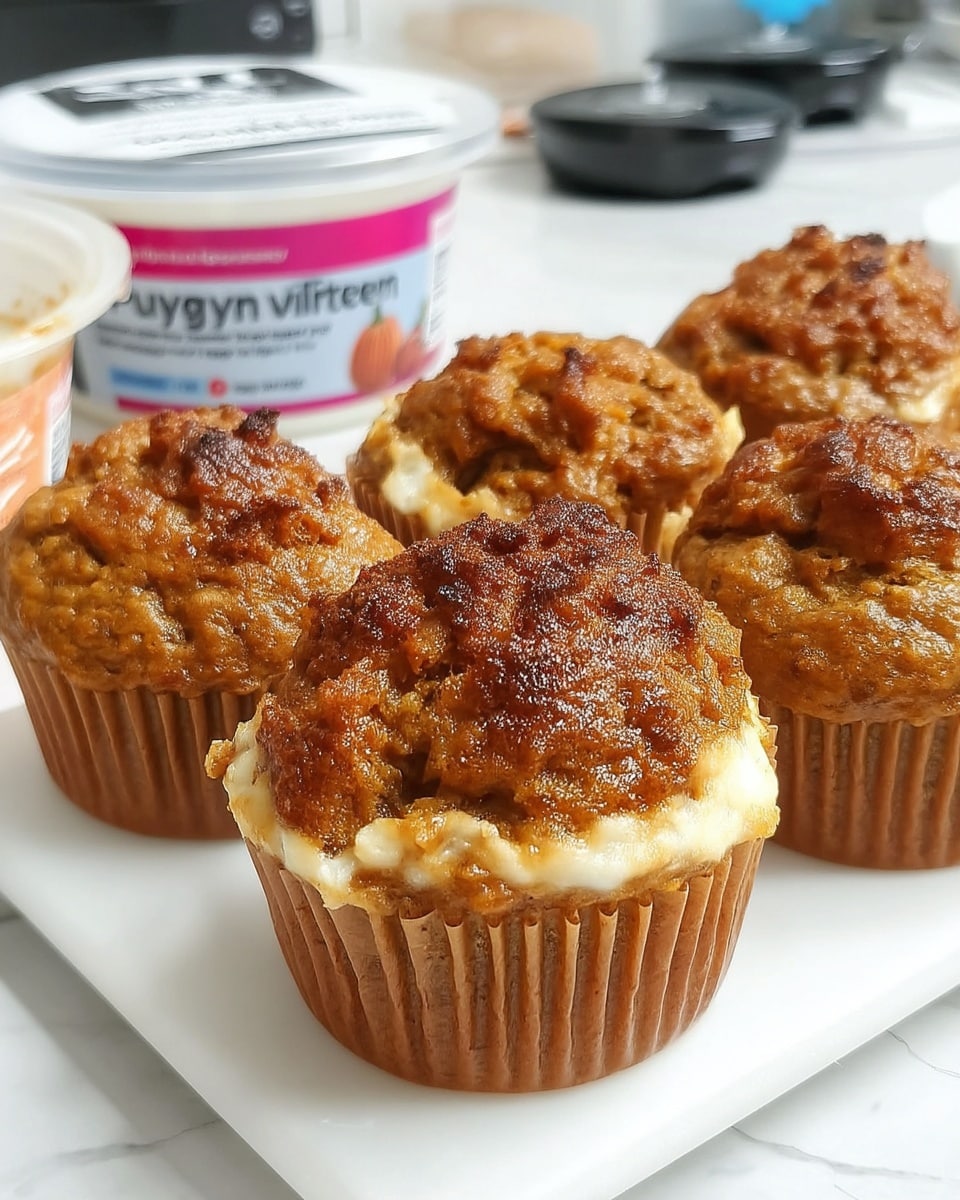 Pumpkin muffin sliced in half showing fluffy texture