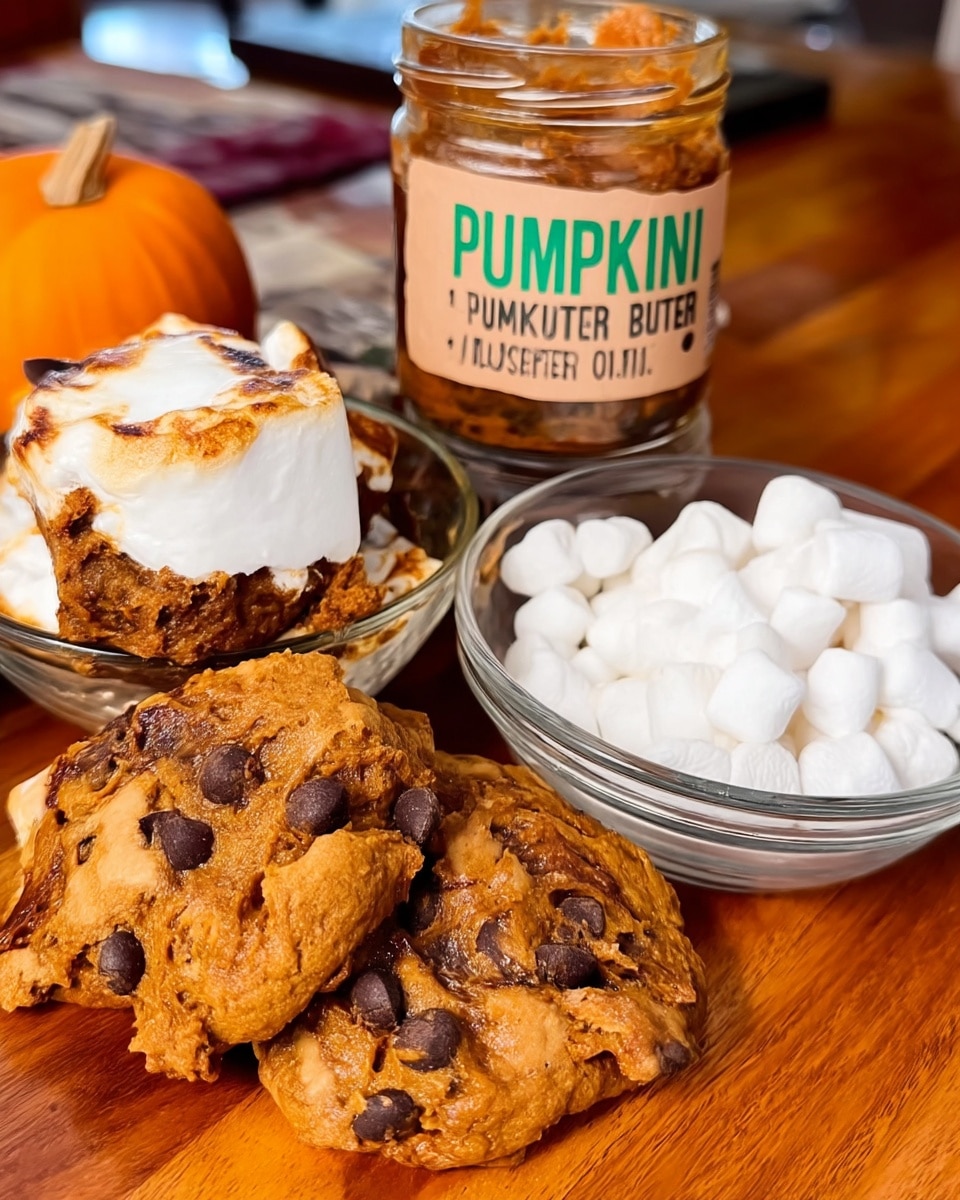 Pumpkin s’mores cookies with melty chocolate and graham