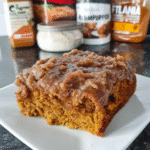 Pumpkin Spice Cake Recipe with golden streusel topping