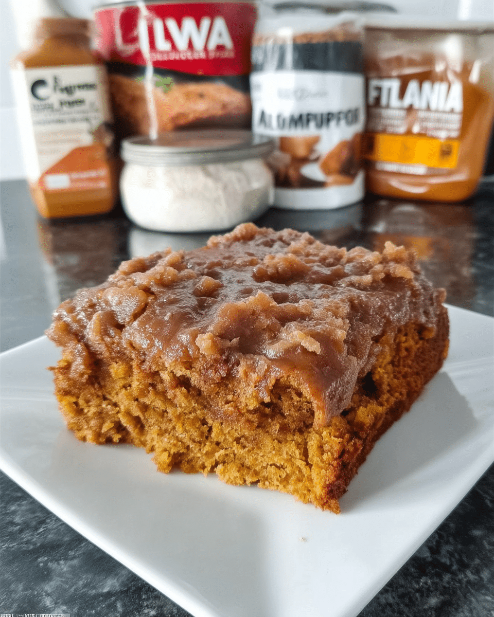 Pumpkin Spice Cake Recipe with golden streusel topping