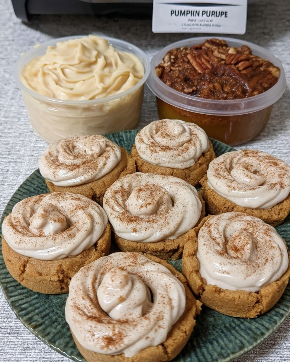 closeup of fall cookie recipes with pumpkin frosting