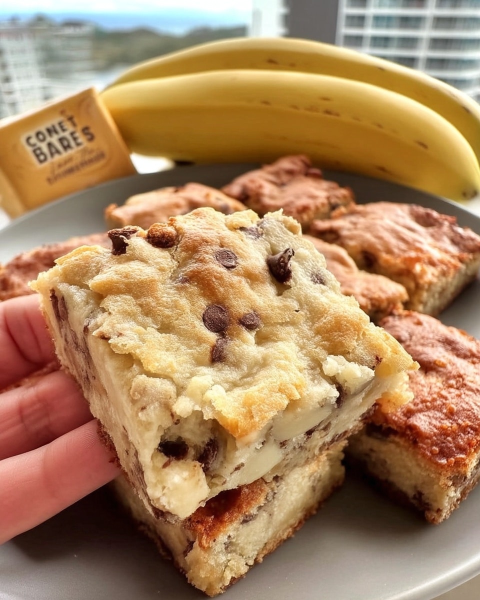 Chocolate chip banana bars sliced for school snacks