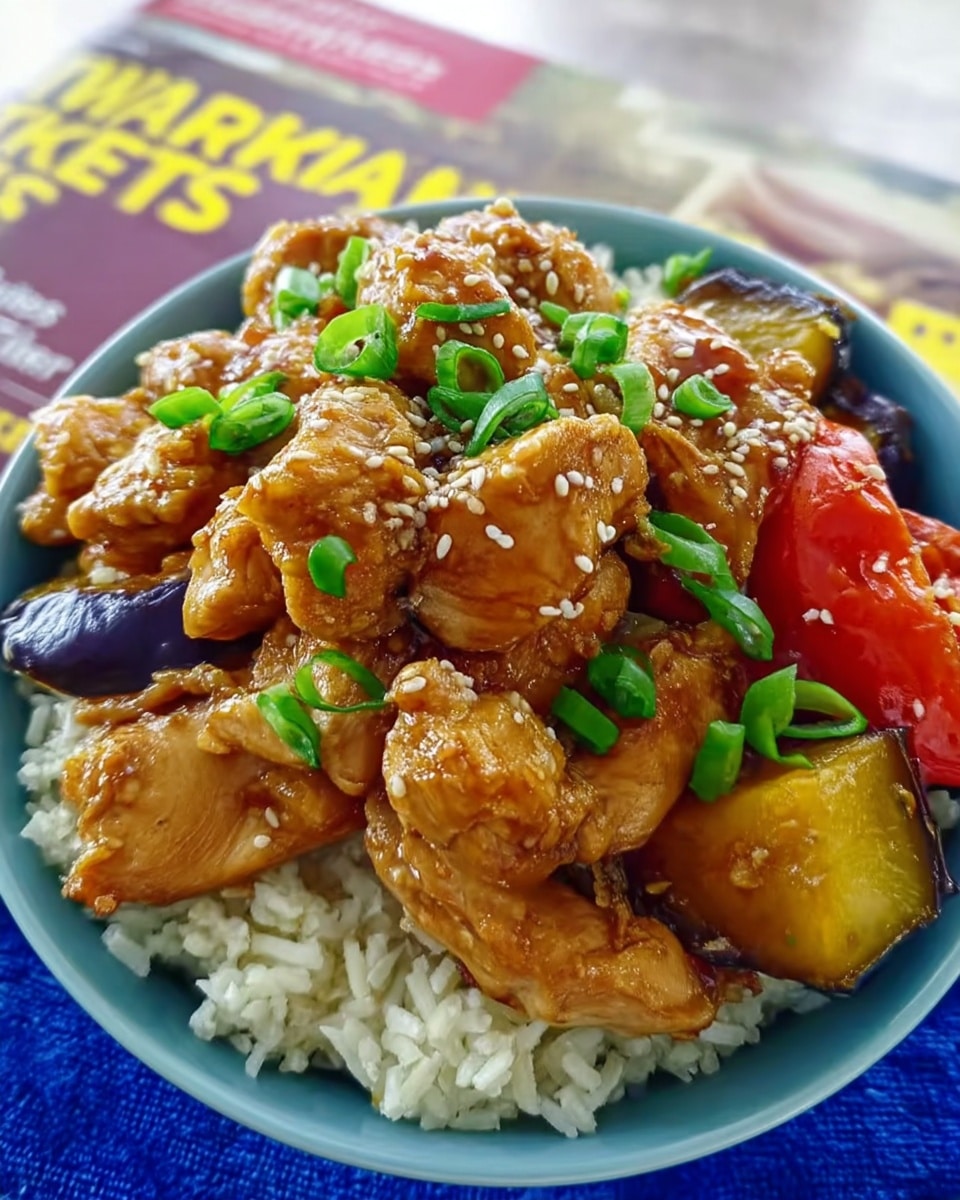 Shredded chicken crockpot recipe with sesame topping