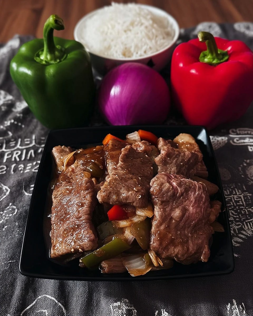 Sliced bell peppers and beef for easy dinner ideas for family quick