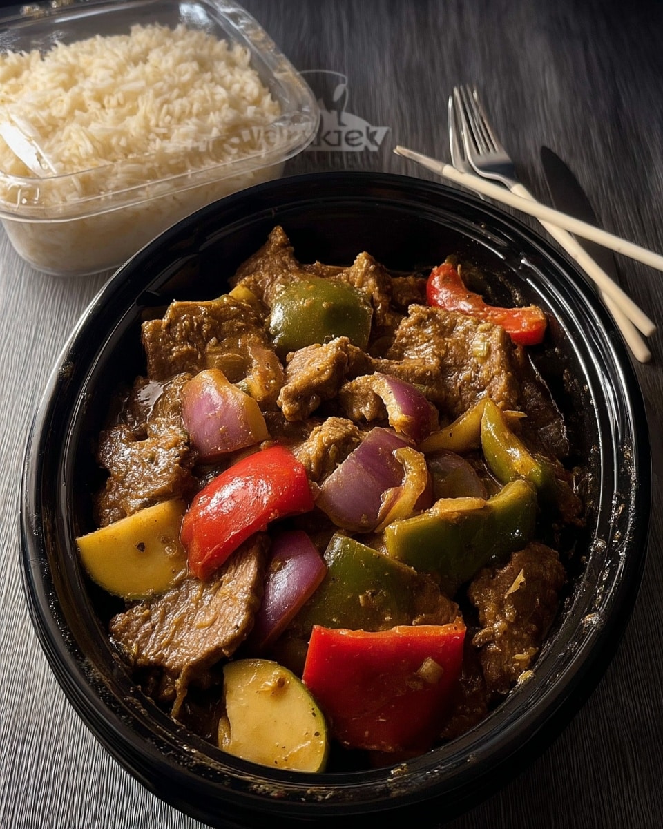 Slow Cooker Pepper Steak: A flavorful and easy dump-and-go recipe with beef, colorful peppers, and onions in a Chinese-inspired sauce. Perfect served over rice or noodles for a comforting dinner.