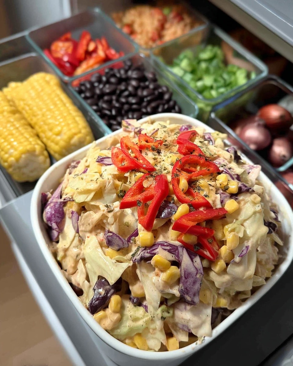 picnic-style summer Mexican recipes creamy coleslaw in bowl