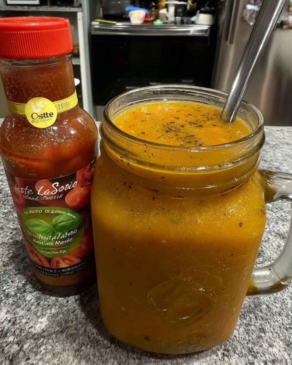 Tomato soup with fresh tomatoes next to grilled cheese