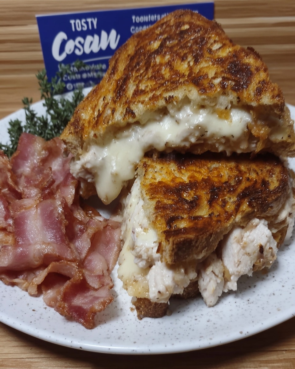 Turkey melt dinner plate with soup and chips
