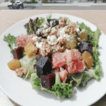 Beet and Goat Cheese Salad on a platter.