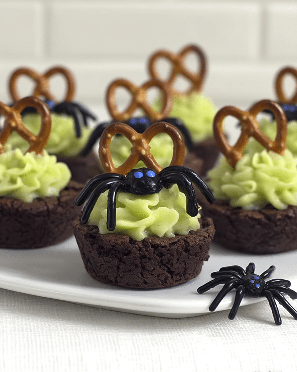 Bubbling Witch’s Cauldron Brownies on a serving platter