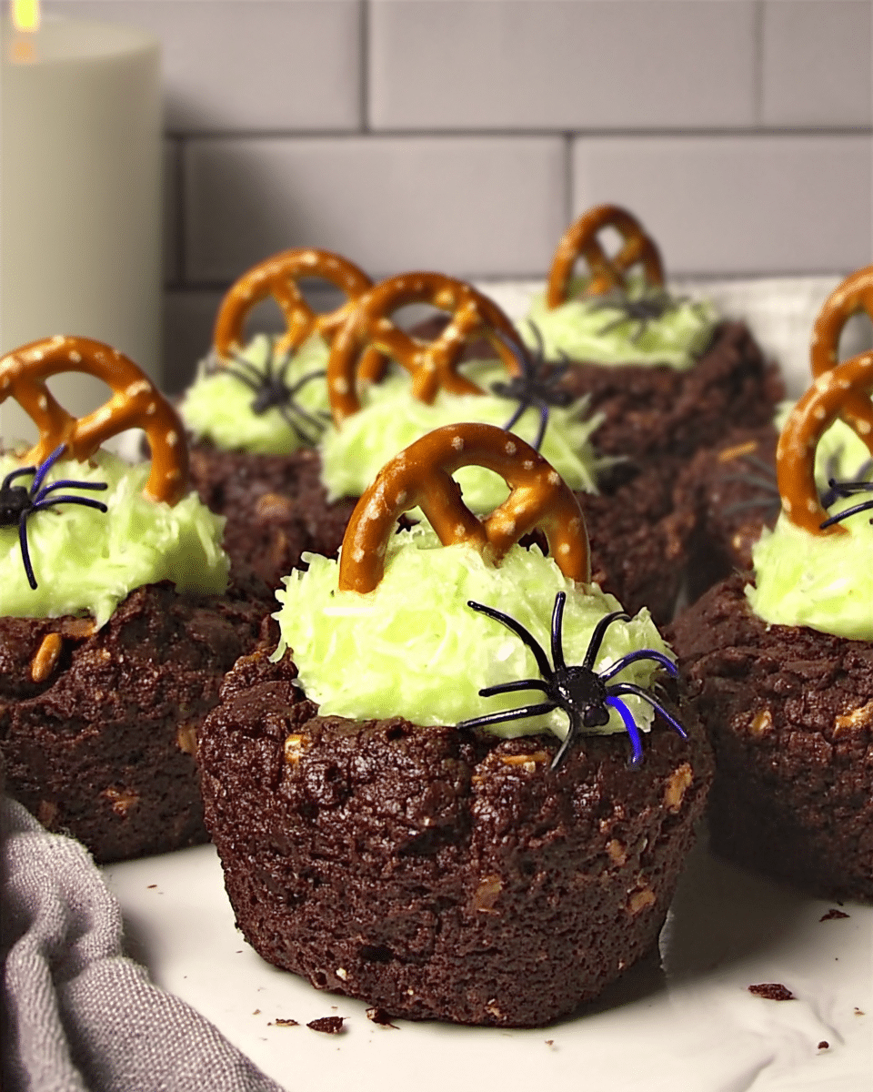 Close-up of Bubbling Witch's Cauldron Brownies