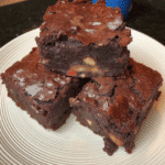 Close-up of Double Chocolate Brownie Truffles on a plate.