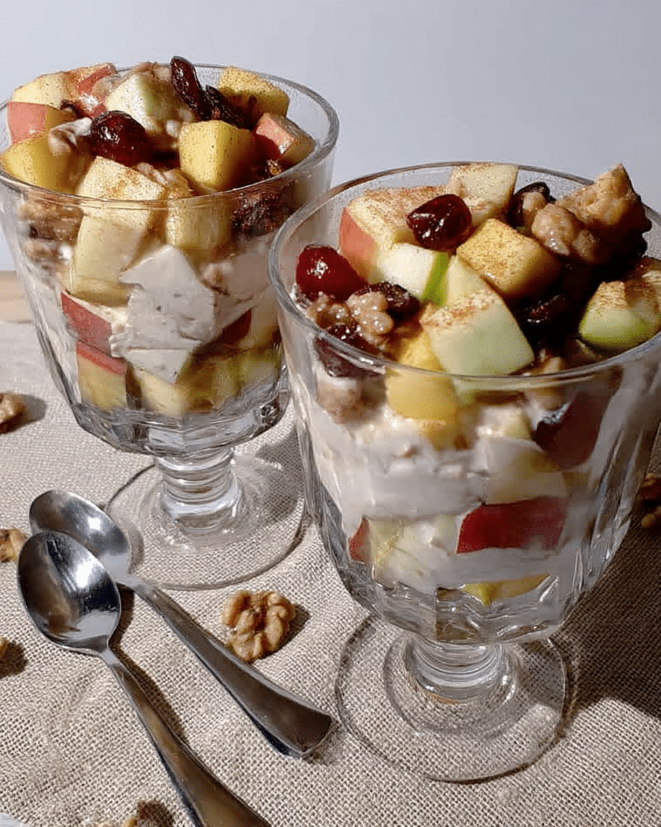 Ingredients for fall fruit salad including apples, grapes, blackberries, pecans, orange, maple syrup, and cinnamon.